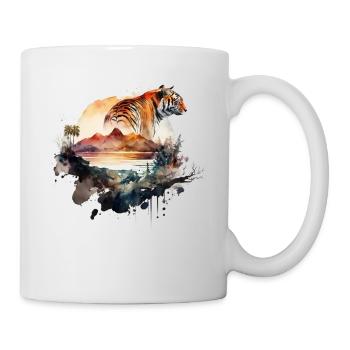 Tiger Art Gift Birthday Gift Animals - Mug - white - Right