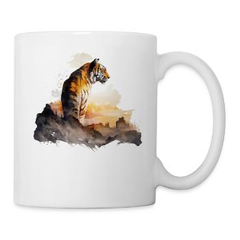 Tiger Kunst Geschenk Geburtstagsgeschenk Tiere - Tasse - Weiß - Rechts