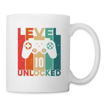Level 10 freigeschaltet - Tasse - Weiß - Rechts
