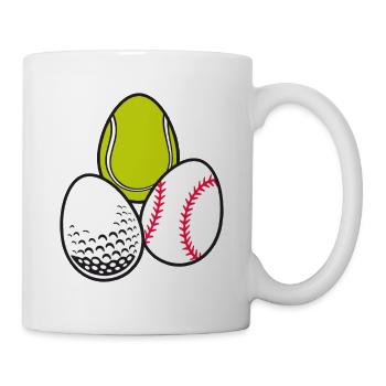 Sport Osterei Tennis Sportlich Baseball Spiel - Tasse - Weiß - Rechts