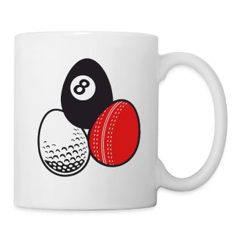 Queue Sport Billard Cricket Golf Ostereier Bälle - Tasse - Weiß - Rechts