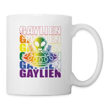 Gender Lesben, Schwule, Trans, Queer Regenbogen - Tasse - Weiß - Rechts