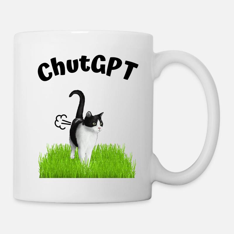 ChutGPT, Chat J'ai pété, GPT, Humour, IA - Mug blanc - blanc