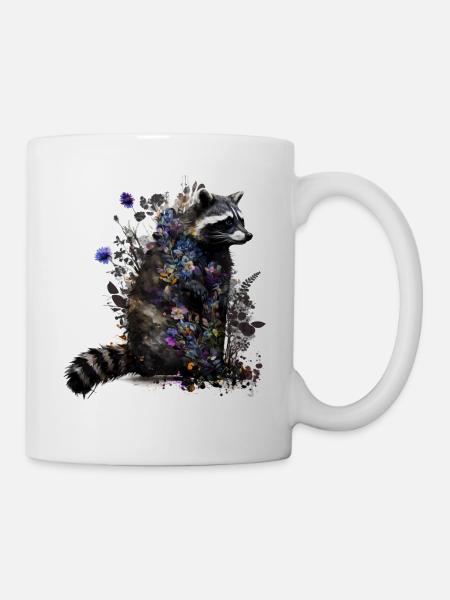 Raccoon Gift Idea Art Raccoon Animal Motif - Mug blanc - blanc