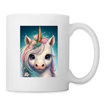 Licorne Kawaii colorée - Mug blanc - blanc - Droite