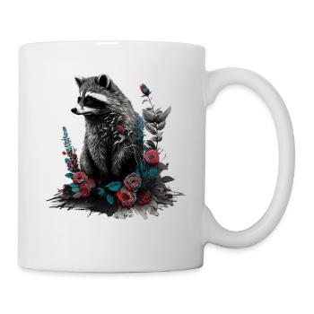 Raccoon Animal Motif Gift Animal Forest Funny - Mug - white - Right