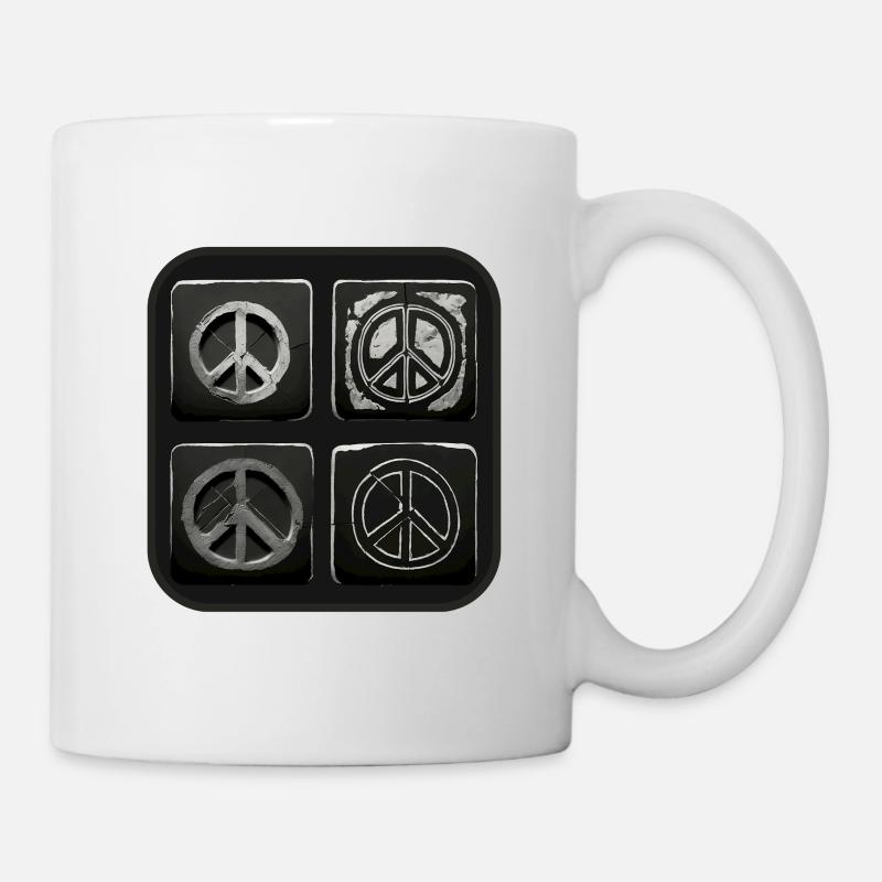 Peace Symbol Square - Mug - white