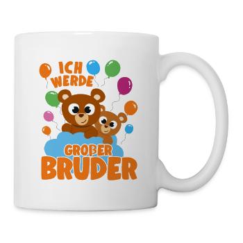 Grosser Bruder Teddybär Ich Werde Großer Bruder - Tasse - Weiß - Rechts