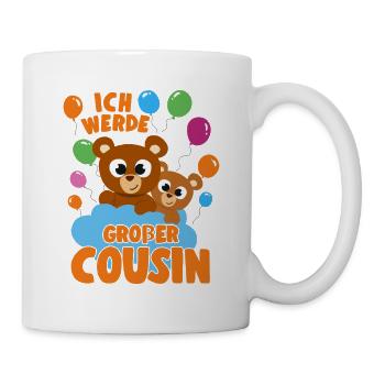 Grosser Cousin Teddybär Ich Werde Großer Cousin - Tasse - Weiß - Rechts
