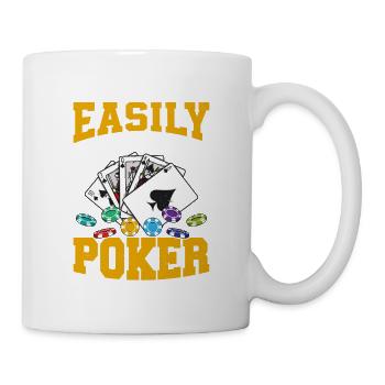 Easily Distracted By Poker Card Player Gambling - Mug - white - Right