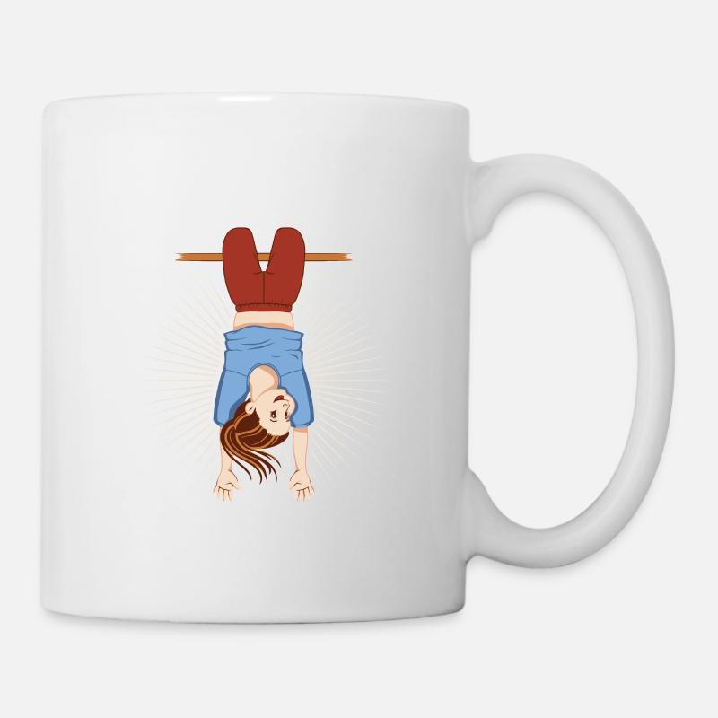 Gymnast on the bar - upside down is normal - Mug - white