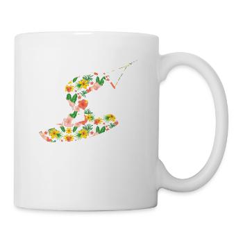 Wakeboard Summertime Floral Wakeboarding Colorful - Mug - white - Right