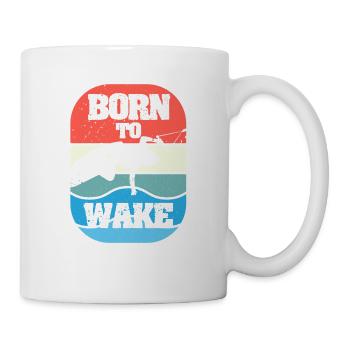 Born To Wake Retro Style Wakeboard Vintage - Tasse - Weiß - Rechts