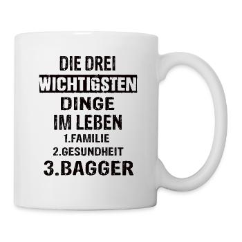 Bagger - Tasse - Weiß - Rechts