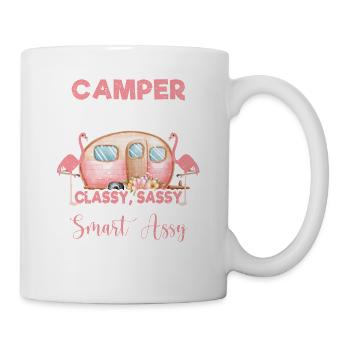 Camper Queen Elegant Frech Klug Witzig Frauen - Tasse - Weiß - Rechts