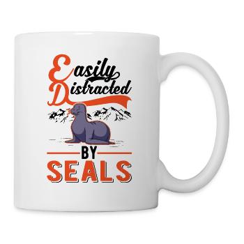 Easily distracted by Seal Robbe Sea Lion - Mug - white - Right