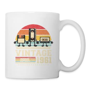 62e anniversaire Avril Né 1961 Idée cadeau - Mug blanc - blanc - Droite