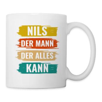Nils Der Mann Der Alles Kann Vorname Nils - Tasse - Weiß - Rechts