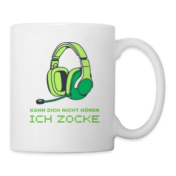 KANN DICH NICHT HÖREN ICH ZOCKE GAMER GAMING - Tasse - Weiß - Rechts