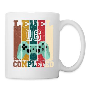 Niveau 16 achevé, cadeau anniversaire 16 ans gamer - Mug blanc - blanc - Droite
