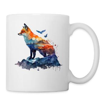 Fuchs Tierliebhaber Tierisch Tier Geschenkidee - Tasse - Weiß - Rechts