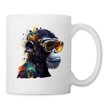 Affe Zoo Tiermotiv Tierliebhaber Tierisch - Tasse - Weiß - Rechts