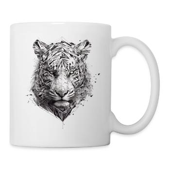 Kunstwerk Tiger Kunst Tiermotiv Tier Zoo Raubkatze - Tasse - Weiß - Rechts