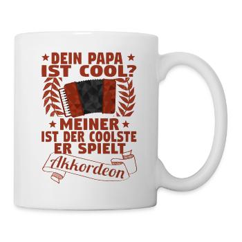 Akkordeon Harmonika Akkordeonspielerin Papa Vater - Tasse - Weiß - Rechts