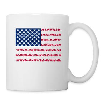 Drapeau américain Pattes de chat animal mignon - Mug blanc - blanc - Droite