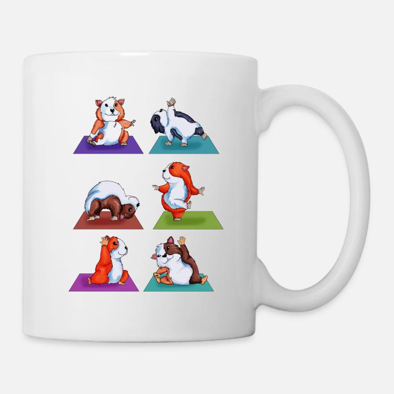 Cochons d’Inde Seashine Yoga Exercice Gymnastique - Mug blanc - blanc