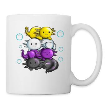 Quatre tritons Axolotl câlinés sous l’eau - Mug blanc - blanc - Droite