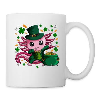 Cute goblin newt does dabbing on St Patriks Day - Mug - white - Right
