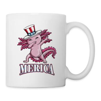 Merica Axolotl Newt avec Top Hat America USA - Mug blanc - blanc - Droite