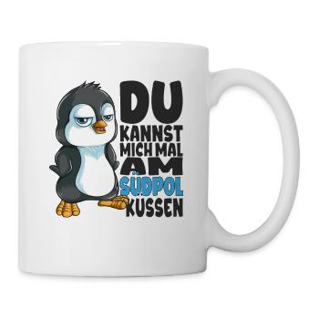 Kannst mich mal am Südpol küssen Pinguine - Tasse - Weiß - Rechts