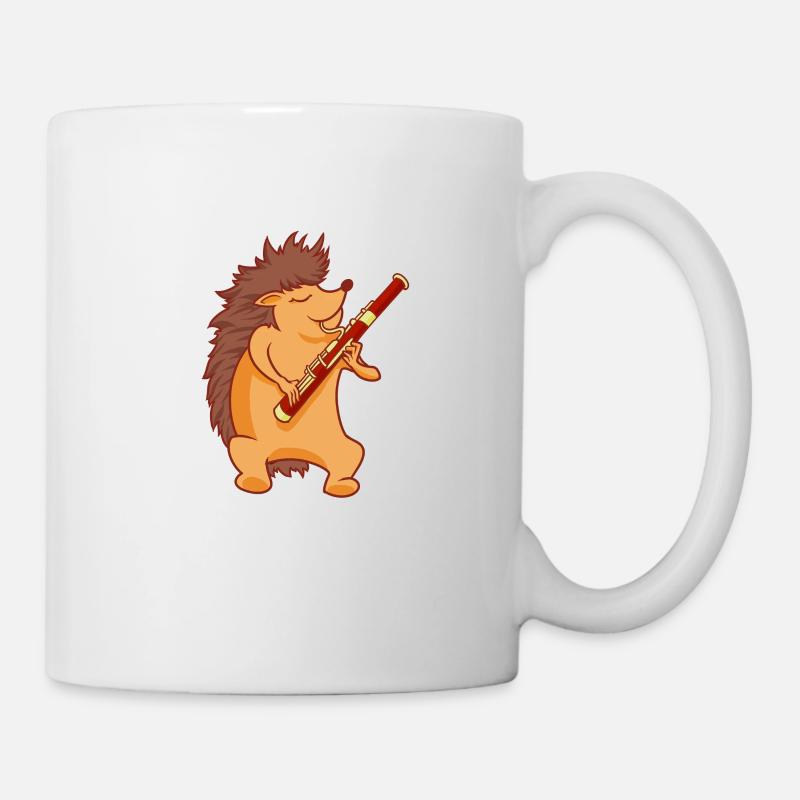Hedgehog plays bassoon - Mug - white