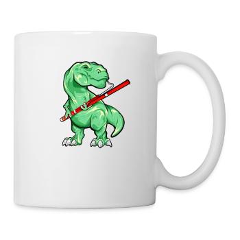 TREX spielt Fagott - Tasse - Weiß - Rechts