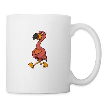 Cartoon Flamingo recueille des muscles - Mug blanc - blanc - Droite