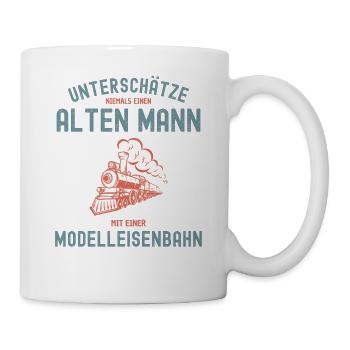 Modellbau Modelleisenbahn Modellbahn Geschenk - Tasse - Weiß - Rechts