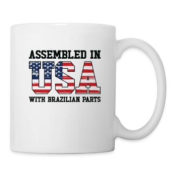 Born Brazilian Brazil American USA Citizenship - Mug - white - Right