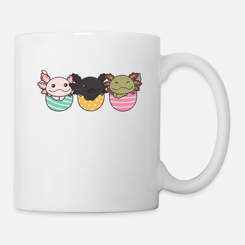 süße Axolotls zu Ostern mit Ostereiern Axolotl - Tasse - Weiß