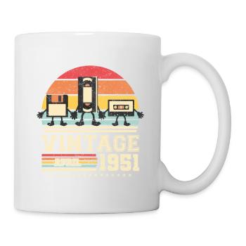 72e anniversaire Avril Né 1951 Idée cadeau - Mug blanc - blanc - Droite