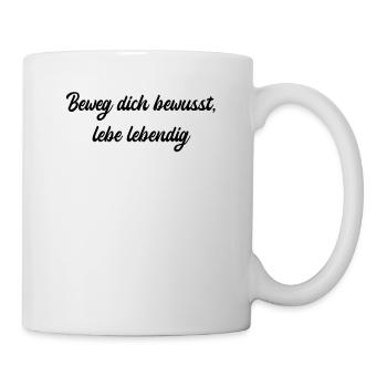 Pilates - Beweg dich bewusst, lebe lebendig - Tasse - Weiß - Rechts
