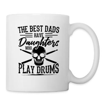 Les meilleurs papas ont des filles qui jouent de la batterie - Mug blanc - blanc - Droite