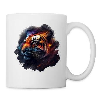Tiger Kunst Geschenk Geburtstagsgeschenk Tiere - Tasse - Weiß - Rechts
