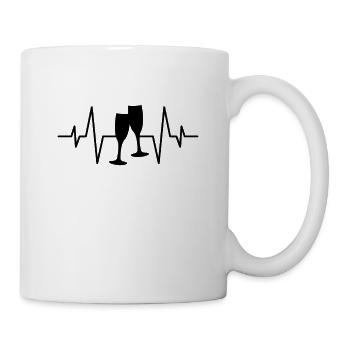 Sparkling wine heartbeat New Year - Mug - white - Right