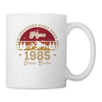 MILLÉSIME MARS 1985 ÉDITION LIMITÉE - Mug blanc - blanc - Droite