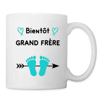 Bientôt grand frère annonce grossesse grand frère - Mug blanc - blanc - Droite
