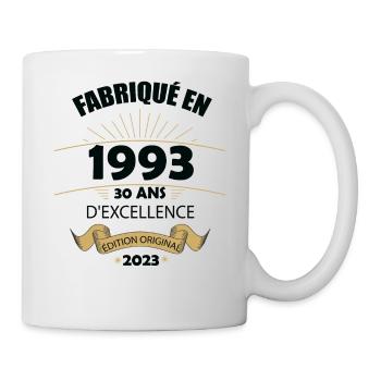 Fabriqué En 1993 Né En 1993 30 Ans Anniversaire - Mug blanc - blanc - Droite