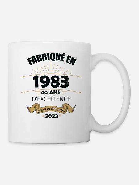Fabriqué En 1983 Né En 1983 40 Ans Anniversaire - Mug blanc - blanc