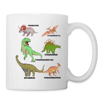 Dinosaurier Arten - Tasse - Weiß - Rechts